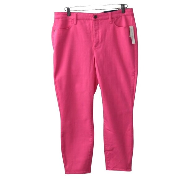 Talbots Flawless High Rise Jegging Crop Pants Womens Size 14 Pink Luxe Stretch - Picture 2 of 8